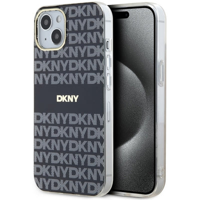 DKNY IML Mono &amp; Stripe MagSafe Case for iPhone 15 Plus / 14 Plus - Black