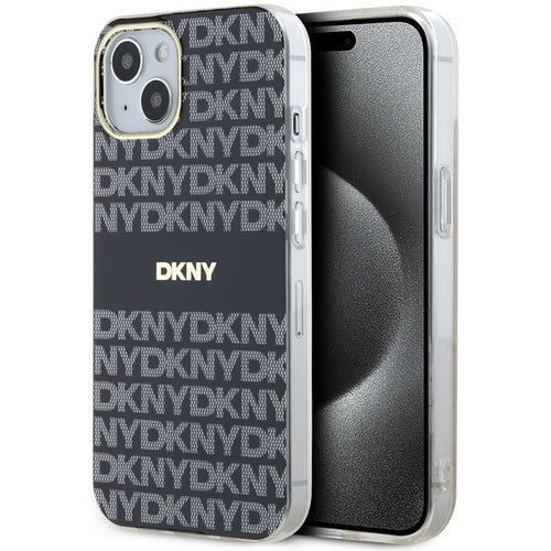DKNY IML Mono &amp; Stripe MagSafe Case for iPhone 15 Plus / 14 Plus - Black