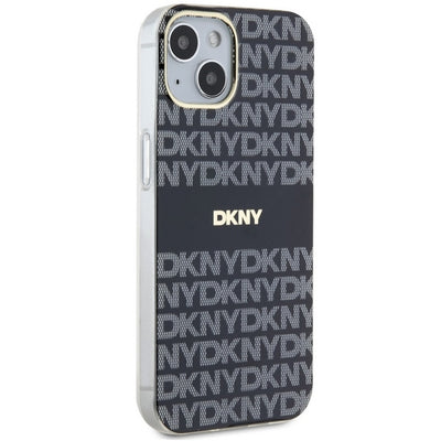 DKNY IML Mono &amp; Stripe MagSafe Case for iPhone 15 Plus / 14 Plus - Black