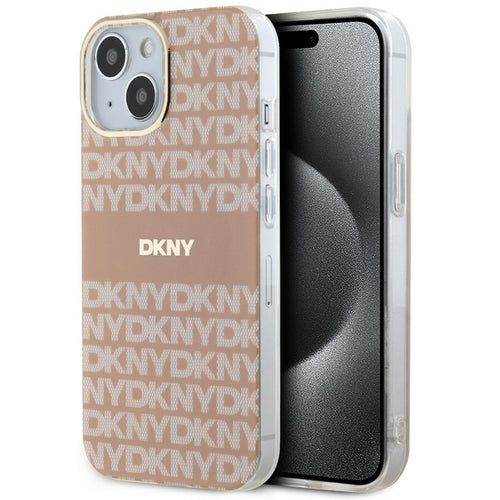 DKNY IML Mono &amp; Stripe MagSafe Case for iPhone 15 Plus / 14 Plus - Pink