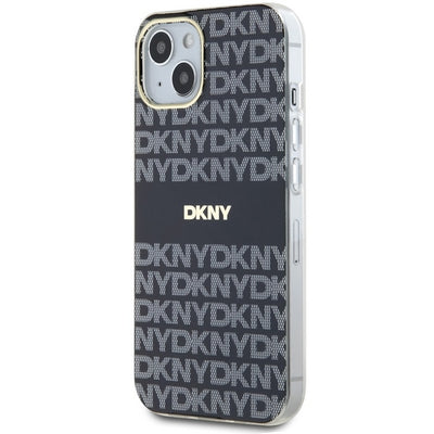 DKNY IML Mono &amp; Stripe MagSafe Case for iPhone 15/14/13 - Black