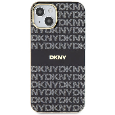 DKNY IML Mono &amp; Stripe MagSafe Case for iPhone 15/14/13 - Black