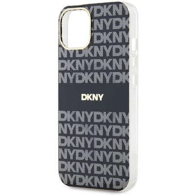 DKNY IML Mono &amp; Stripe MagSafe Case for iPhone 15/14/13 - Black