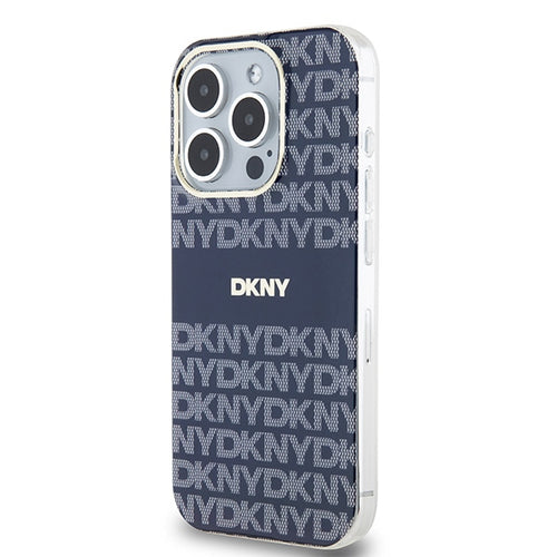 DKNY IML Mono &amp; Stripe MagSafe case for iPhone 15 Pro Max - blue