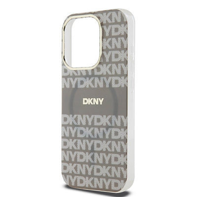 DKNY IML Mono &amp; Stripe MagSafe case for iPhone 15 Pro Max - beige