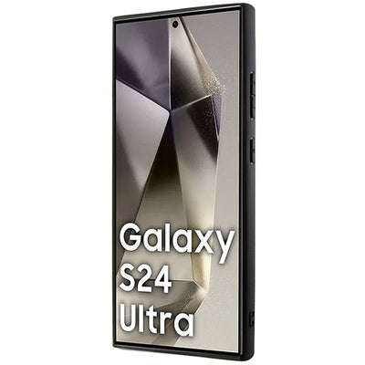 DKNY Leather Pattern Metal Logo MagSafe case for Samsung Galaxy S24 Ultra - black