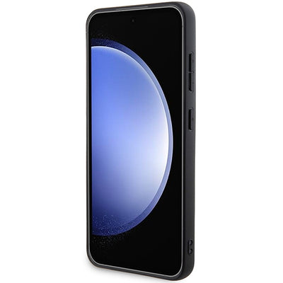 DKNY Leather Pattern Metal Logo MagSafe case for Samsung Galaxy S24+ - black