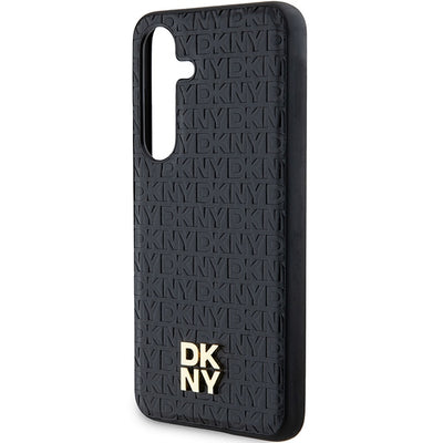 DKNY Leather Pattern Metal Logo MagSafe case for Samsung Galaxy S24+ - black
