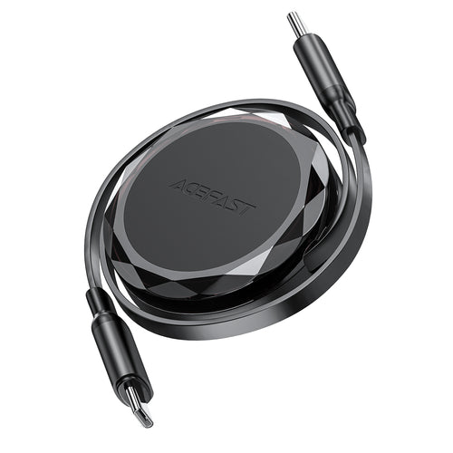Acefast C13-03 USB-C - USB-C 60W Cable Retractable - Black