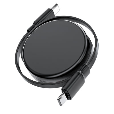 Acefast C13-03 USB-C - USB-C 60W Cable Retractable - Black