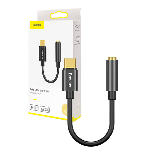 Baseus L54 Audio Adapter USB-C + mini jack 3,5mm (Black) - Product Image 1