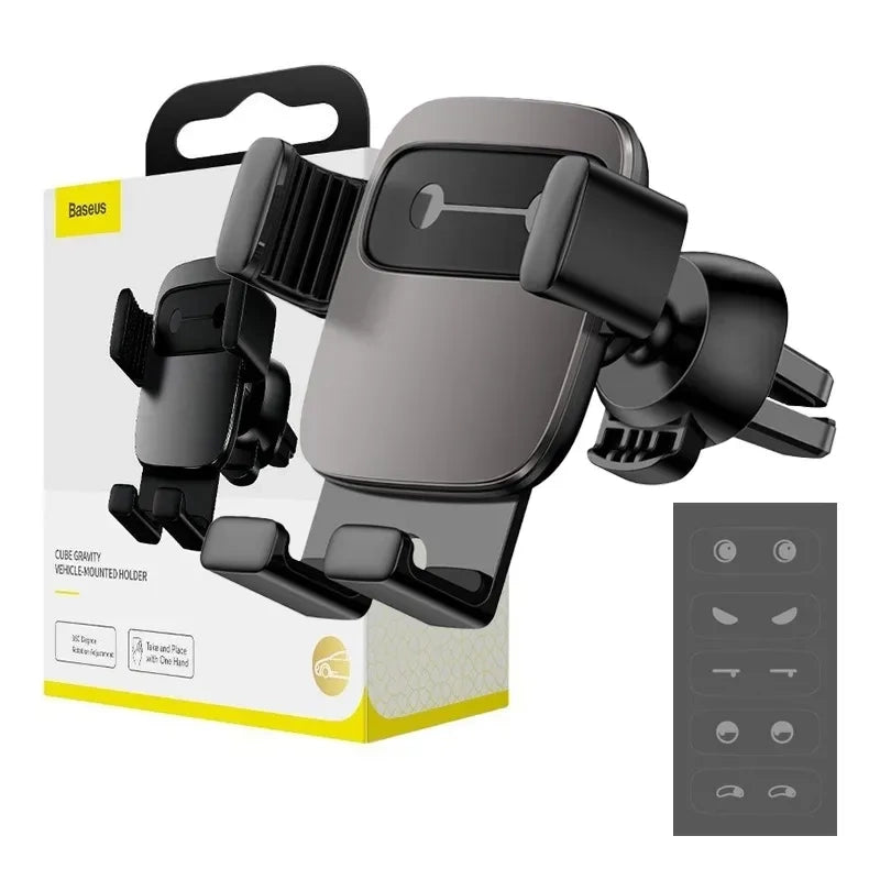 Baseus Cube Gravitational car holder on ventilation grid (Black) - Product Image 4