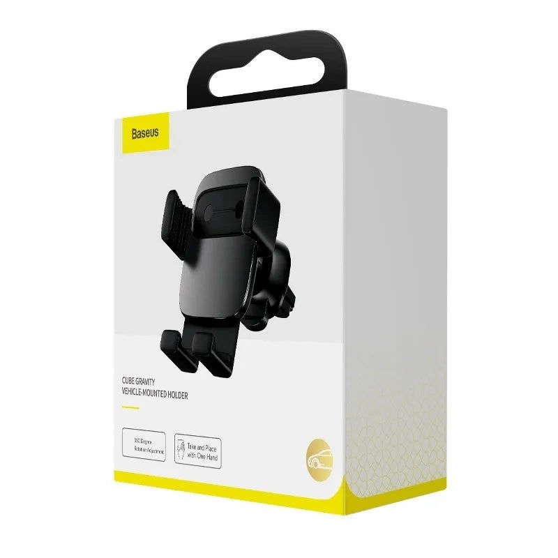 Baseus Cube Gravitational car holder on ventilation grid (Black) - Product Image 3