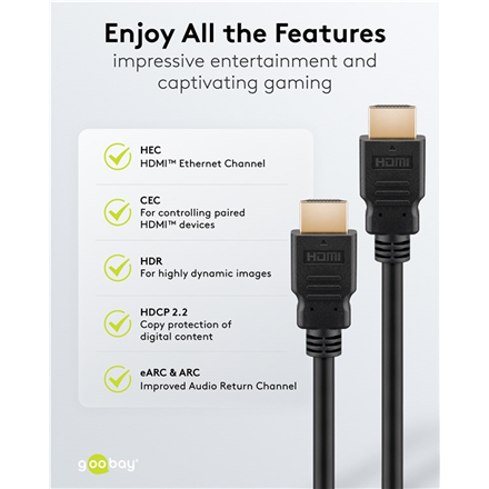 Goobay 80103 Soft HDMI High-Speed Cable with Ethernet | Soft | 2 m