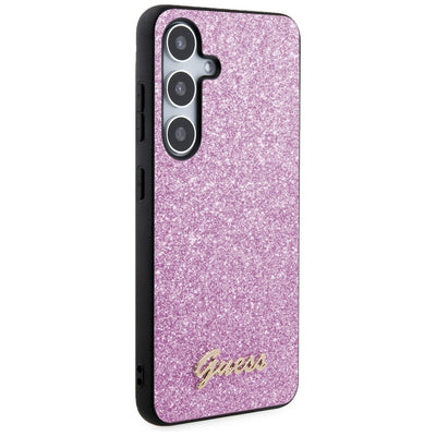 Guess Glitter Script case for Samsung Galaxy S24+ - purple