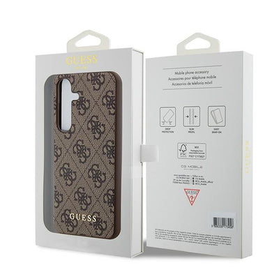 Guess 4G Metal Gold Logo case for Samsung Galaxy A35 - brown