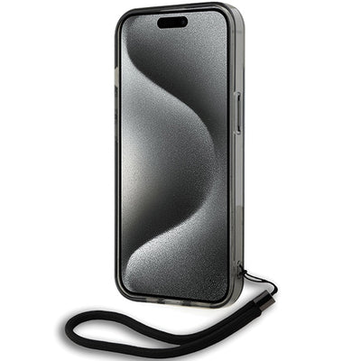 Karl Lagerfeld IML Mono KL Pattern &amp; Cord case for iPhone 15 / 14 / 13 - black