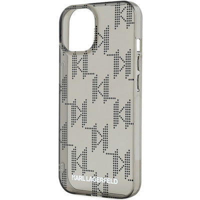 Karl Lagerfeld IML Mono KL Pattern &amp; Cord case for iPhone 15 / 14 / 13 - black