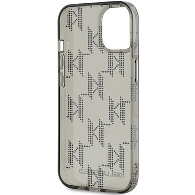 Karl Lagerfeld IML Mono KL Pattern &amp; Cord case for iPhone 15 / 14 / 13 - black