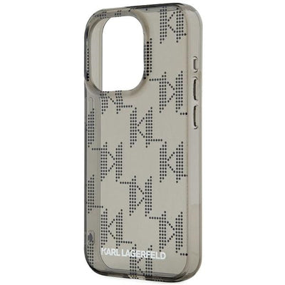 Karl Lagerfeld IML Mono KL Pattern &amp; Cord case for iPhone 15 Pro Max - black