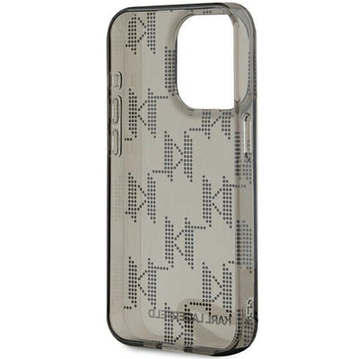 Karl Lagerfeld IML Mono KL Pattern &amp; Cord case for iPhone 15 Pro Max - black