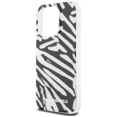 Karl Lagerfeld IML Zebra Pattern &amp; Cord case for iPhone 15 Pro Max - black