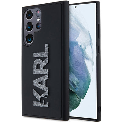 Karl Lagerfeld 3D Rubber Glitter Logo case for Samsung Galaxy S24 Ultra - black