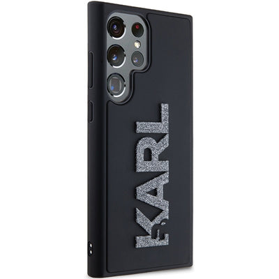 Karl Lagerfeld 3D Rubber Glitter Logo case for Samsung Galaxy S24 Ultra - black