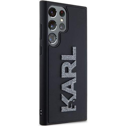 Karl Lagerfeld 3D Rubber Glitter Logo case for Samsung Galaxy S24 Ultra - black