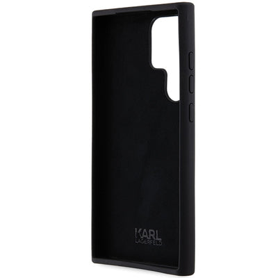 Karl Lagerfeld Silicone Choupette Metal Pin case for Samsung Galaxy S24 Ultra - black