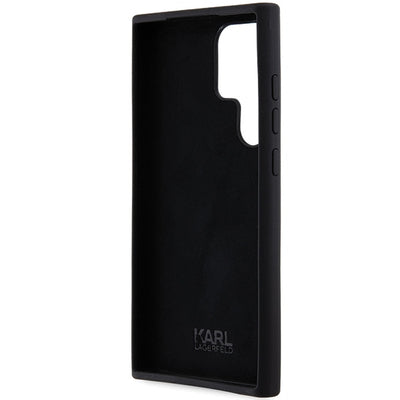 Karl Lagerfeld Silicone Karl&amp;Choupette Metal Pin case for Samsung Galaxy S24 Ultra - black