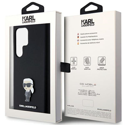 Karl Lagerfeld Silicone Ikonik Metal Pin case for Samsung Galaxy S24 Ultra - black
