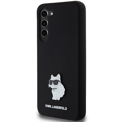 Karl Lagerfeld Silicone Choupette Metal Pin case for Samsung Galaxy S24+ - black
