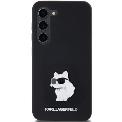 Karl Lagerfeld Silicone Choupette Metal Pin case for Samsung Galaxy S24 - black