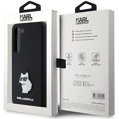 Karl Lagerfeld Silicone Choupette Metal Pin case for Samsung Galaxy S24 - black