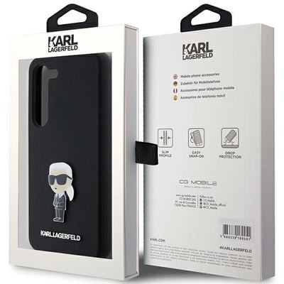 Karl Lagerfeld Silicone Ikonik Metal Pin case for Samsung Galaxy S24 - black
