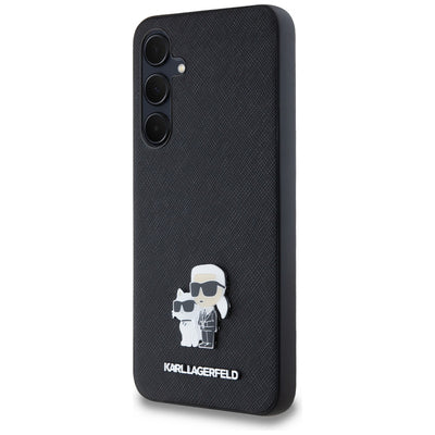 Karl Lagerfeld Saffiano Karl&amp;Choupette Pin case for Samsung Galaxy A35 - black
