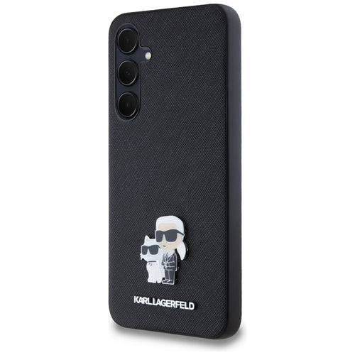 Karl Lagerfeld Saffiano Karl&amp;Choupette Pin case for Samsung Galaxy A35 - black