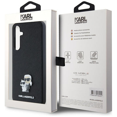 Karl Lagerfeld Saffiano Karl&amp;Choupette Pin case for Samsung Galaxy A35 - black