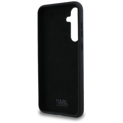 Karl Lagerfeld Silicone Karl&amp;Choupette Metal Pin case for Samsung Galaxy A35 - black