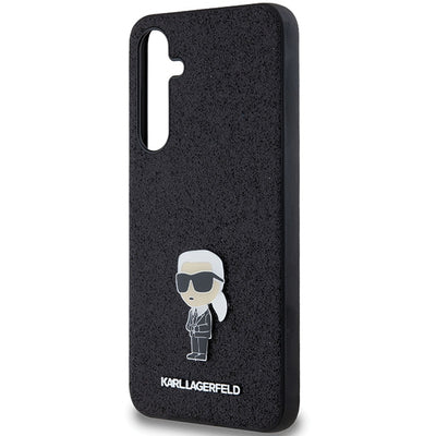 Karl Lagerfeld Fixed Glitter Ikonik Logo Metal Pin case for Samsung Galaxy A55 - black