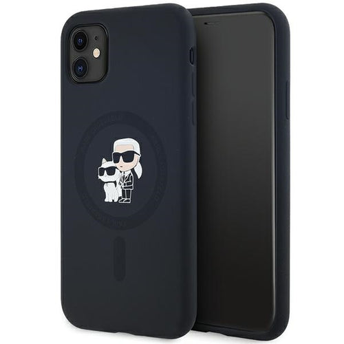 Karl Lagerfeld Silicone Karl&amp;Choupette MagSafe case for iPhone 11 / Xr - black
