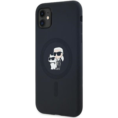 Karl Lagerfeld Silicone Karl&amp;Choupette MagSafe case for iPhone 11 / Xr - black