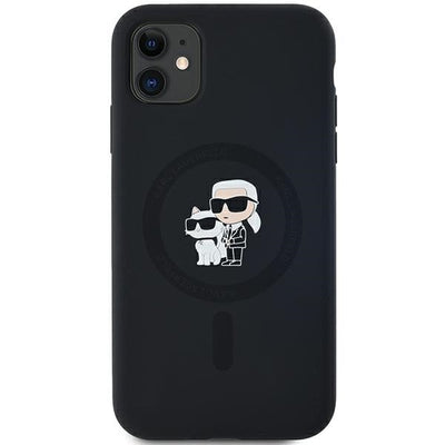 Karl Lagerfeld Silicone Karl&amp;Choupette MagSafe case for iPhone 11 / Xr - black