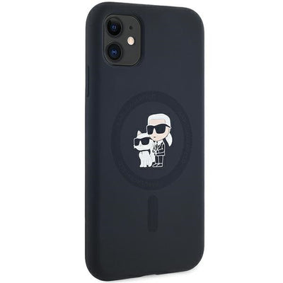 Karl Lagerfeld Silicone Karl&amp;Choupette MagSafe case for iPhone 11 / Xr - black