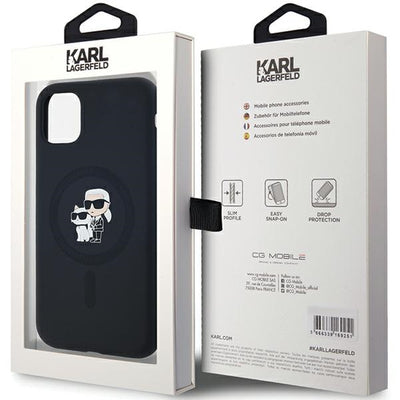 Karl Lagerfeld Silicone Karl&amp;Choupette MagSafe case for iPhone 11 / Xr - black