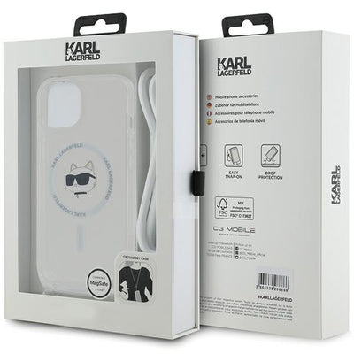 Karl Lagerfeld IML Choupette Head &amp; Cord MagSafe case for iPhone 13 / 14 / 15 - transparent