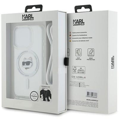 Karl Lagerfeld IML Choupette Head &amp; Cord MagSafe case for iPhone 14 Pro Max - transparent