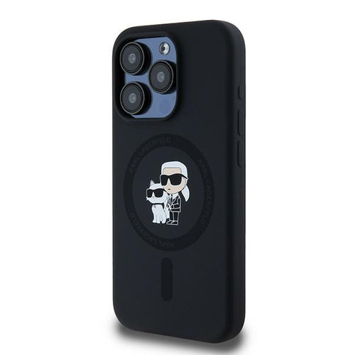 Karl Lagerfeld Silicone Karl&amp;Choupette MagSafe case for iPhone 15 Pro - black