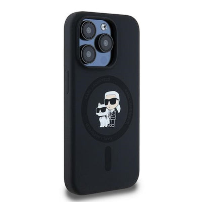 Karl Lagerfeld Silicone Karl&amp;Choupette MagSafe case for iPhone 15 Pro - black